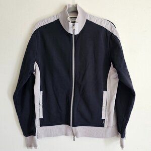 Hugo Boss Men’s Full Zip Sweatshirt/Sweater, L Dark Blue/Light Grey